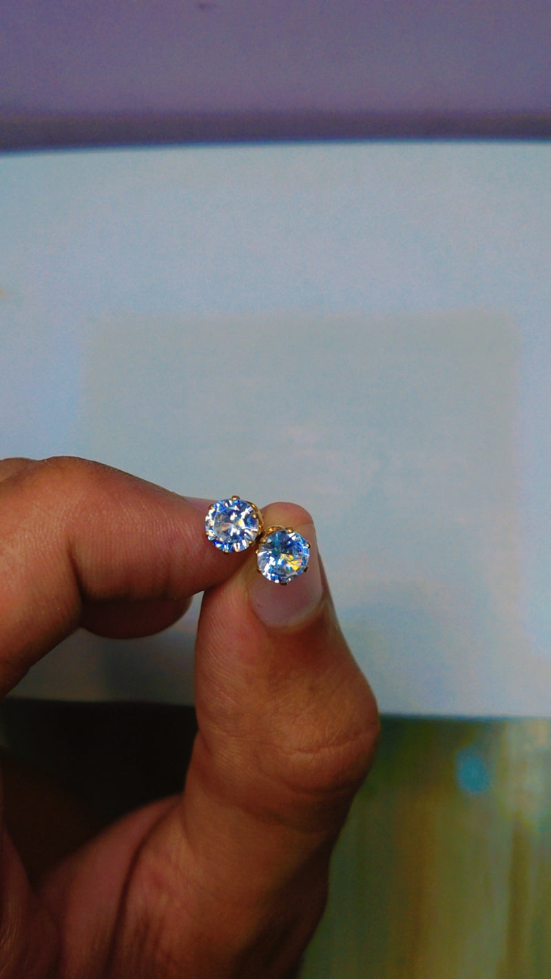 Blue zircon stud earrings for women – elegant daily wear accessory from Zivaya’s jewelry combo sets.